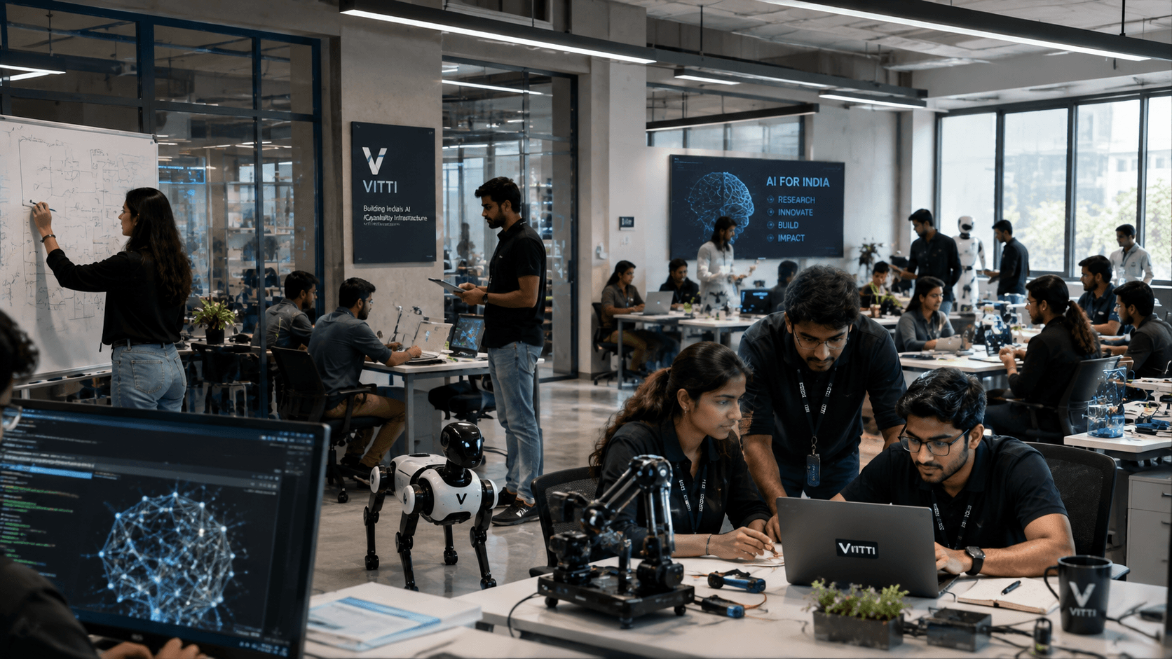 CAAIR lab — researchers and robotics