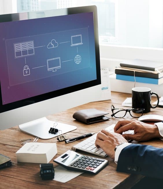 AI project planning at a desk